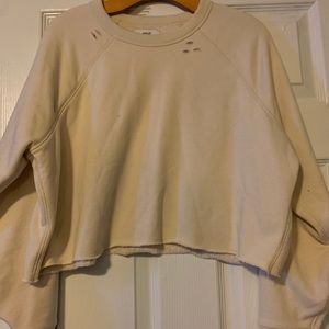 Aerie cropped distressed sweater